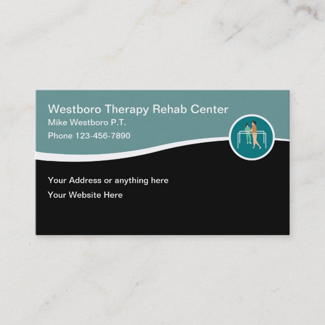 Medical Physical Therapy Rehab Centre Business Card (Front)