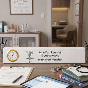 Medical Practice Personalised gynaecologist doctor Nameplate