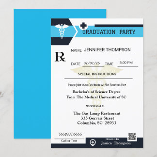 Medical Prescription Pad Graduation Invitation