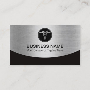 Medical Professional Black & Silver Business Card