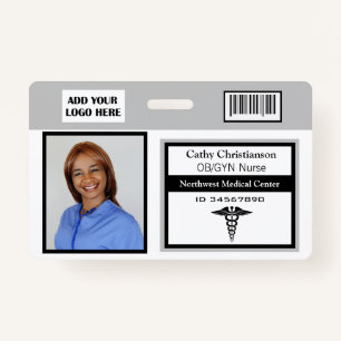Medical Professional Name Photo Badge Scanner Code ID Badge