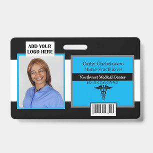 Medical Professional Name Photo Badge Scanner Code ID Badge