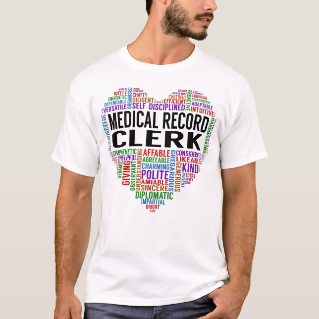Medical Record Clerk Heart T-Shirt (Front)