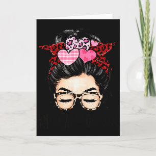 Medical Records Valentines Day Women Messy Bun App Card