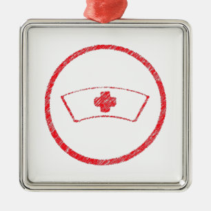 medical red  emt hospital ER nurse cross Metal Tree Decoration