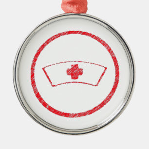 medical red emt hospital ER nurse cross Metal Tree Decoration