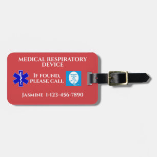 Medical Respiratory Device CPAP Machine Carry-On Luggage Tag