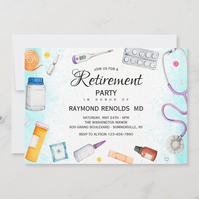 Medical Retirement Party Invitation (Front)