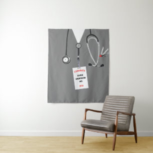 Medical School Doctor Graduation Banner Tapestry