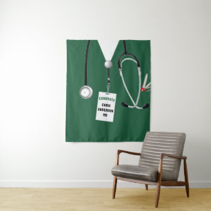 Medical School Doctor Graduation Banner Tapestry