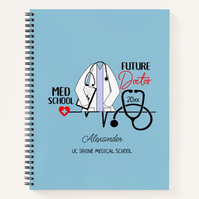 Medical School Future Doctor Name Year Hardcover Notebook (Front)