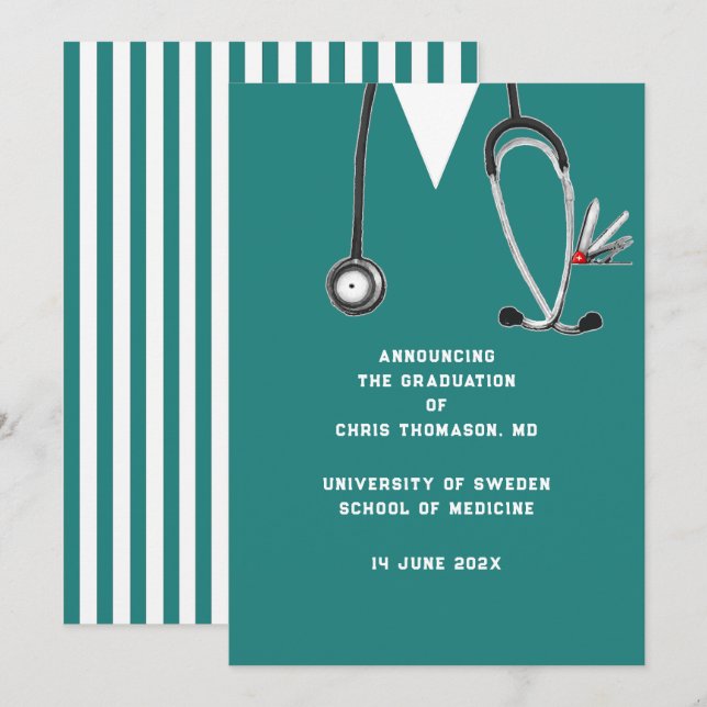 Medical School Graduation Announcement (Front/Back)