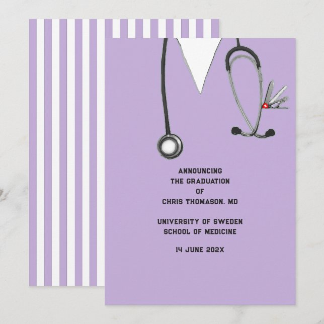 Medical School Graduation Announcement (Front/Back)