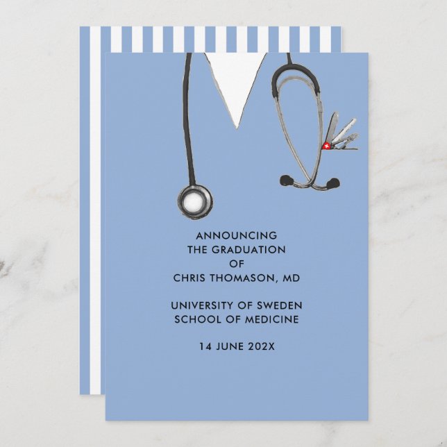 Medical School Graduation Announcement (Front/Back)