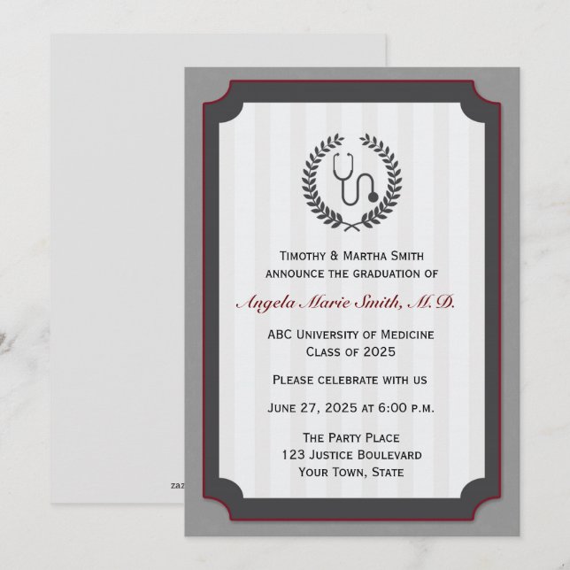 Medical School Graduation Card (Front/Back)