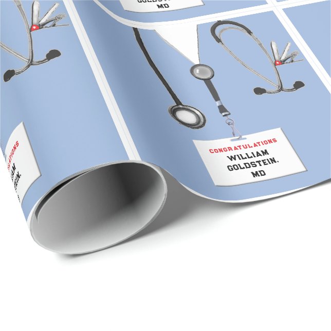 Medical School Graduation Gift Wrapping Paper (Roll Corner)