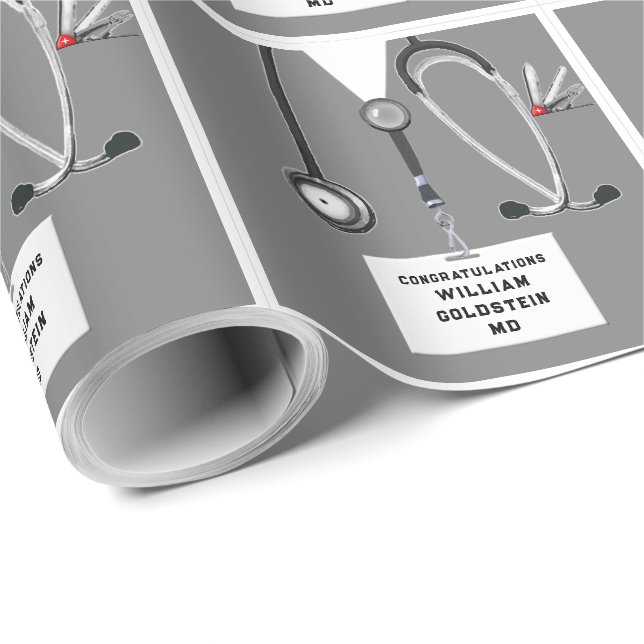 Medical School Graduation Gift Wrapping Paper (Roll Corner)