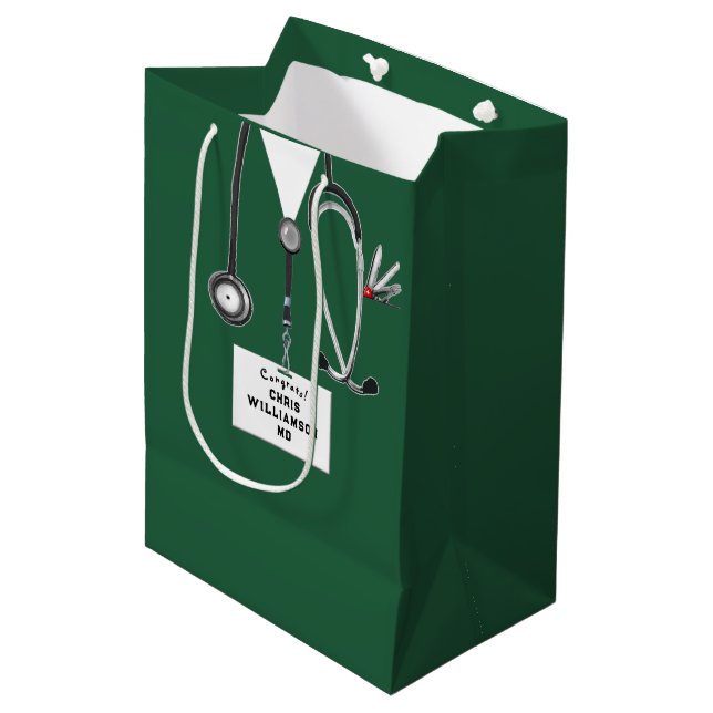 Medical School Graduation Medium Gift Bag (Front Angled)