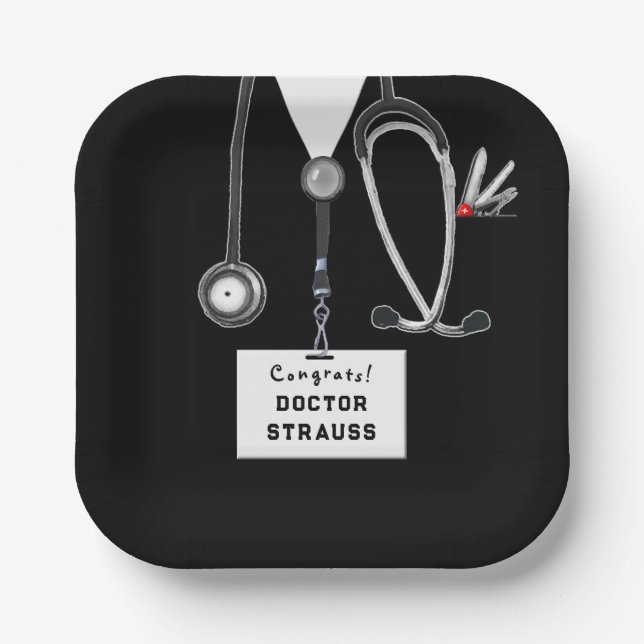 Medical School Graduation Paper Plate (Front)