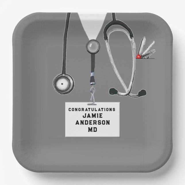 Medical School Graduation Paper Plate (Front)