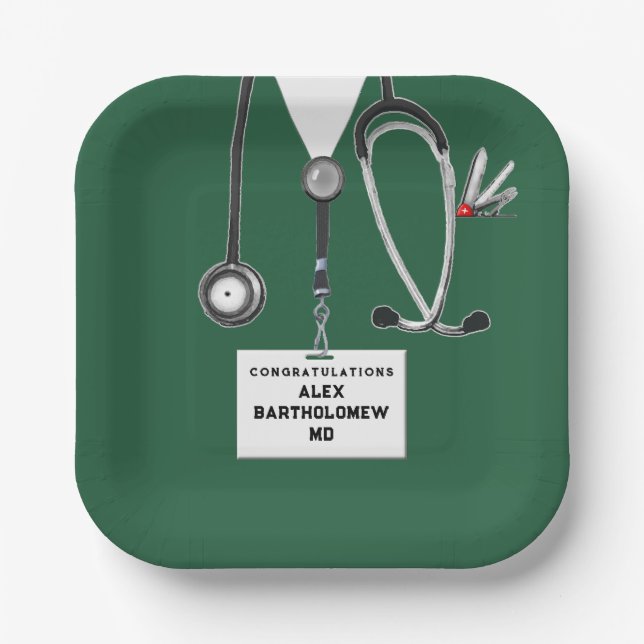 Medical School Graduation Paper Plate (Front)