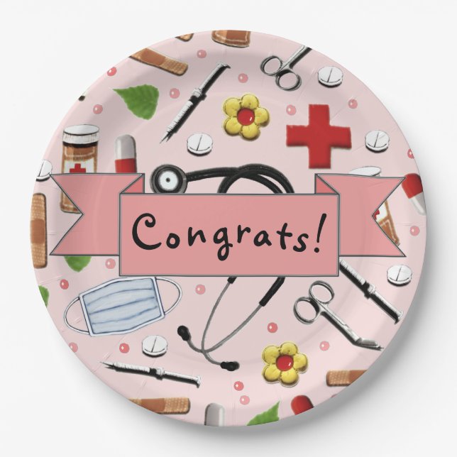 medical school graduation paper plate (Front)