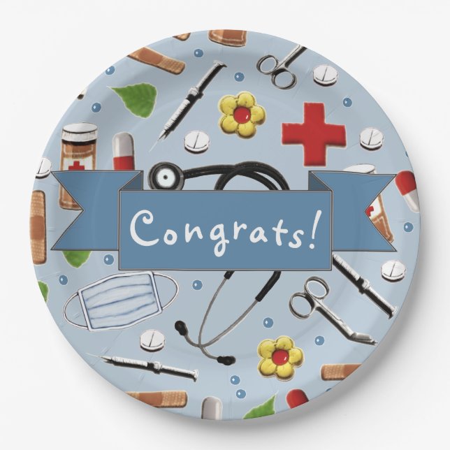 medical school graduation paper plate (Front)