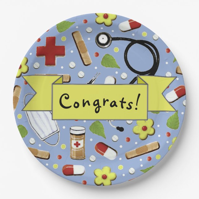 Medical School Graduation Paper Plate (Front)
