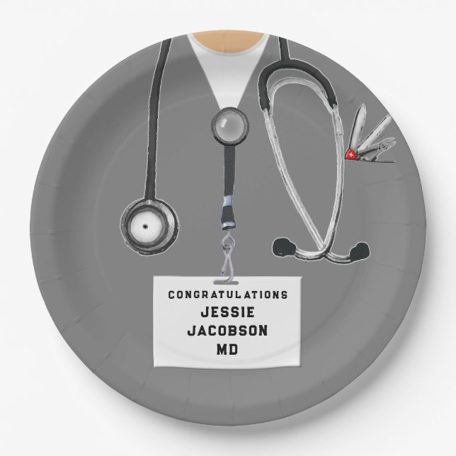 Medical School Graduation Paper Plate (Front)