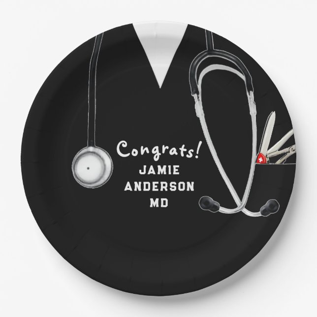Medical School Graduation Party Paper Plate (Front)