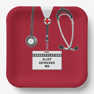 Medical School Graduation Party Paper Plate