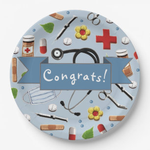 Medical School Graduation Party Paper Plate