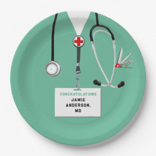 Medical School Graduation Party Paper Plate