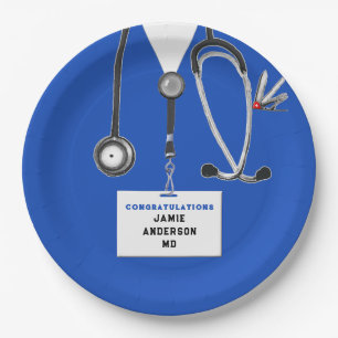 Medical School Graduation Party Paper Plate