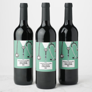 Medical School Graduation Wine Label