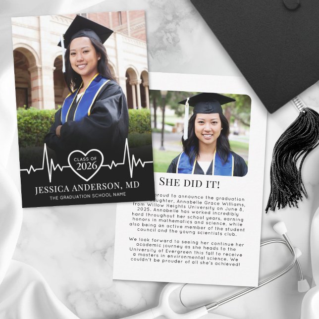 Medical School Photo Graduation Announcement (Photo Medical School Graduation Announcement)