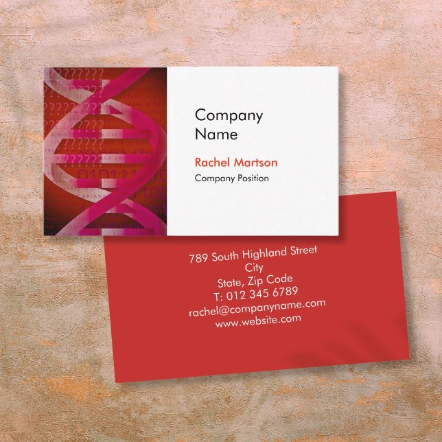 Medical Science DNA Healthcare Modern Red Business Card (Medical Science DNA Healthcare Modern Red Business Card)