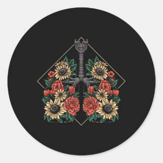 Medical Science Pulmonologist Anatomical Lungs Flo Classic Round Sticker