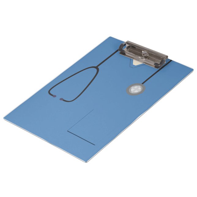 Medical Scrubs Nurse Doctor Blue Clipboard (Angled)