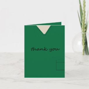 Medical Scrubs Nurse Doctor Dark Green Thank You Card