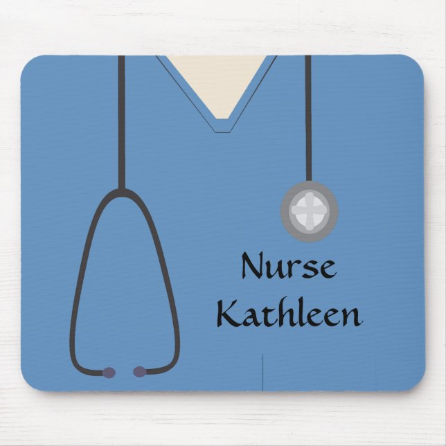 Medical Scrubs Uniform Blue Mouse Pad (Front)