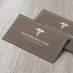 Medical Service Caduceus Symbol Simple Plain Business Card