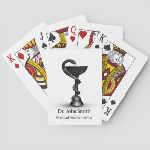Medical Snake Bowl Hygieia White Black Caduceus Playing Cards