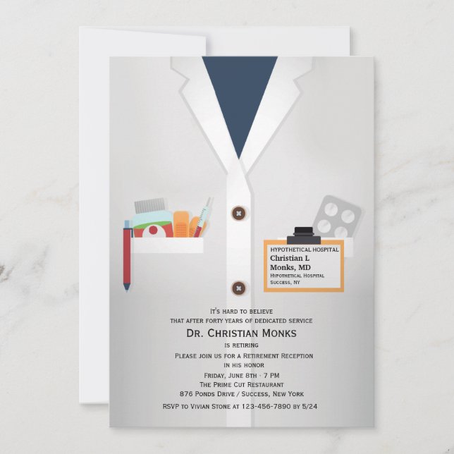 Medical Staff Retirement Invitation (Front)