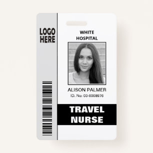 Medical staff travel nurse logo photo ID template ID Badge