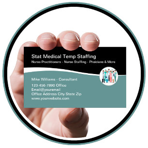 Medical Staffing Agency Classy Business Cards