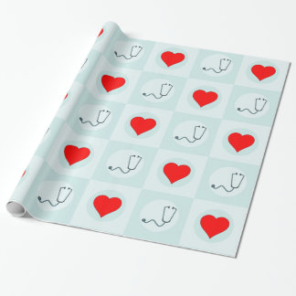 Medical Stethoscope Nurse or Doctor Pattern Gift Wrapping Paper