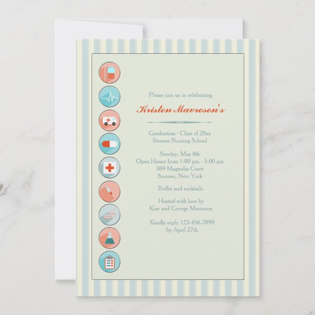 Medical Stock Graduation Party Invitation (Front)