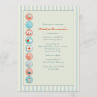 Medical Stock Graduation Party Invitation