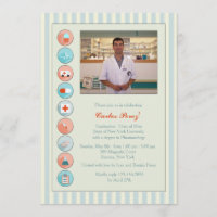Medical Stock Graduation Photo Invitation